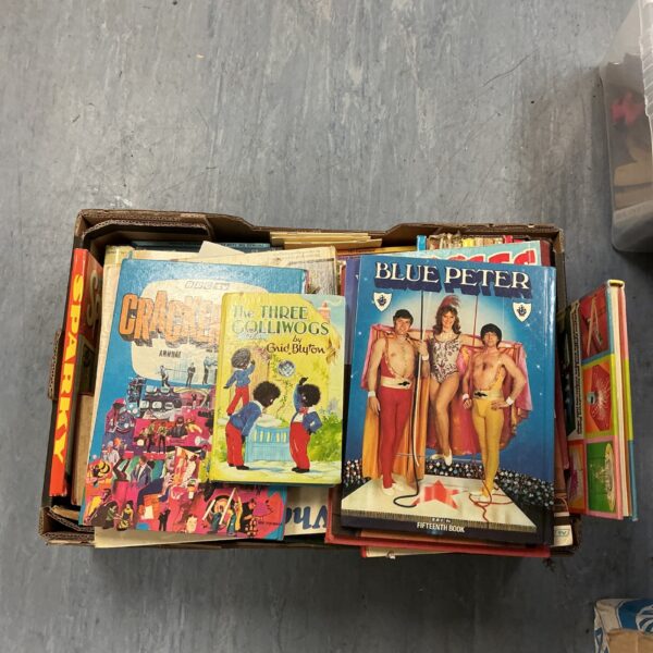 Vintage lot of Blue Peter books from the 1970s and 1980s.
