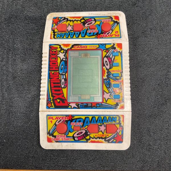 Vintage Casio GG-20 handheld hockey game in used condition.