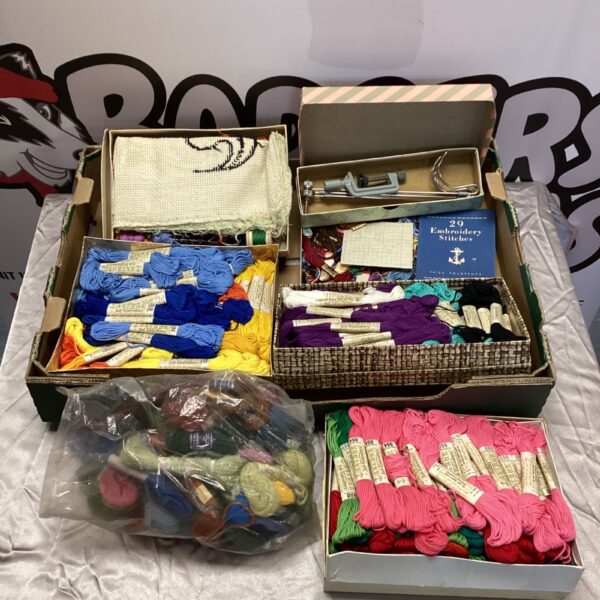 Large lot of colourful vintage embroidery wool for crafting.
