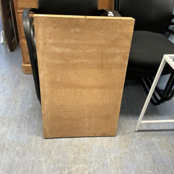 Vintage folding paste table with wooden top and folding legs.
