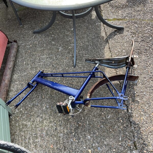 Vintage German chopper bike frame for restoration project.