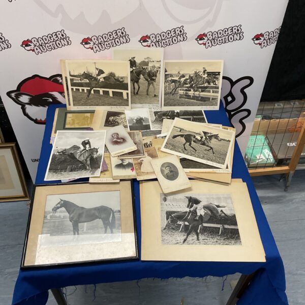 Vintage lot of horse racing photos and equestrian ephemera.