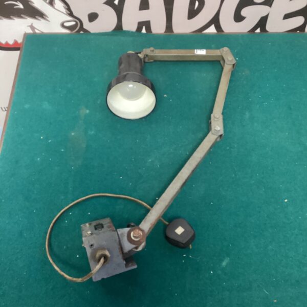 Vintage Memlite engineers lamp with adjustable arm.