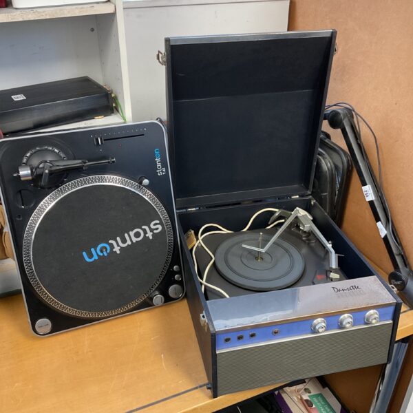 Vintage Stanton t.62 turntable and Dansette Conquest record player.