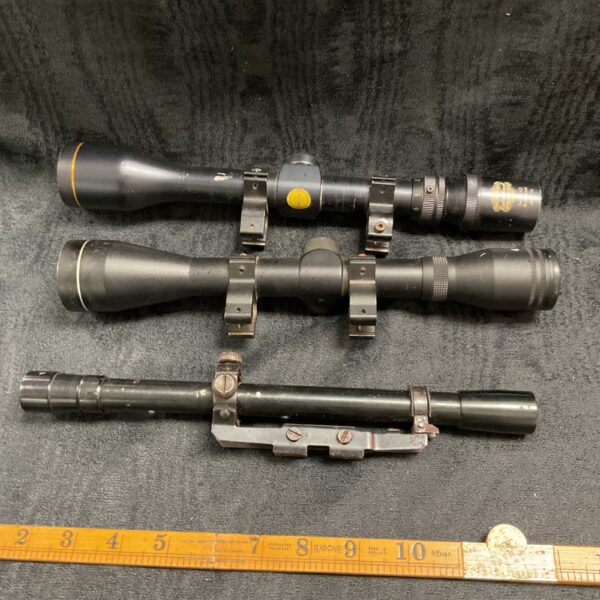Lot of three vintage telescopic riflescopes, including Diana and Lesle Hewell.