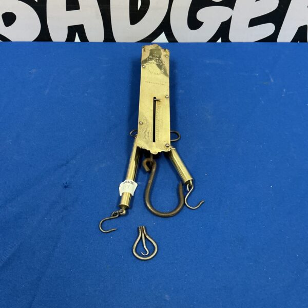 Vintage brass Salter scales, antique kitchen weighing instrument.
