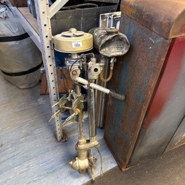 Vintage Seagull outboard engine, classic boat motor for collectors.