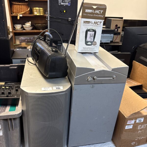 Vintage Sony and Panasonic subwoofer system with radio.