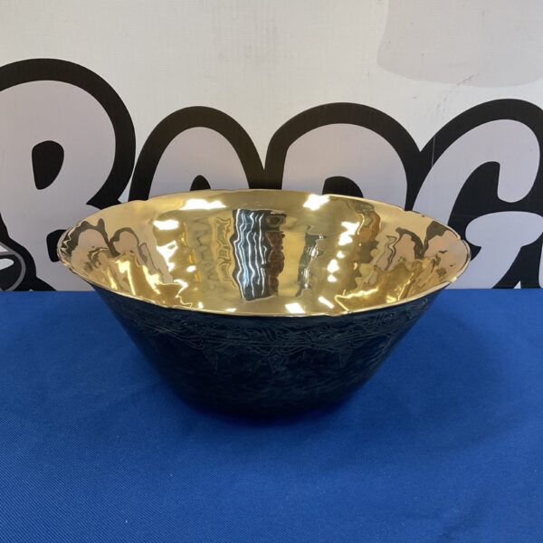 Vintage Thai bronze fruit bowl with a rich patina.