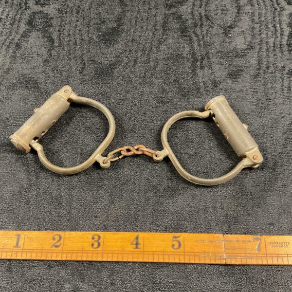 Vintage pair of metal toy handbags, collectible miniature purses.