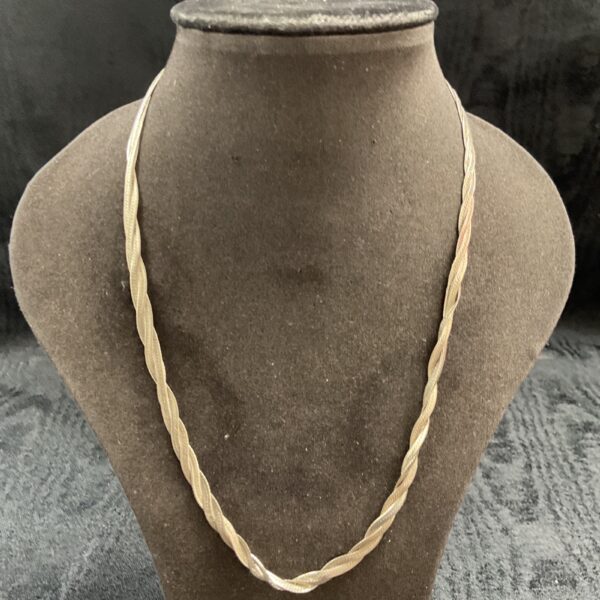 Vintage gold tone triple twist chain necklace, 11.9 inches.
