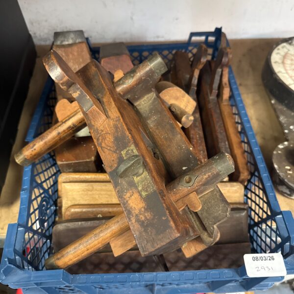 Lot of vintage wood planes for woodworking and collecting.