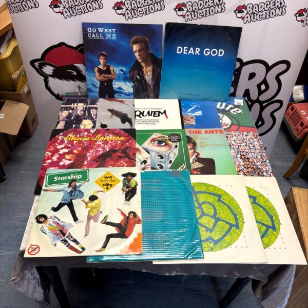 Vinyl records collection featuring Starship album cover.
