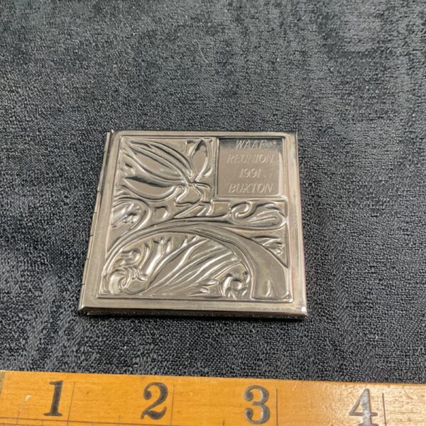 Vintage Art Nouveau mirror engraved with WAAF Reunion Buxton 1991.