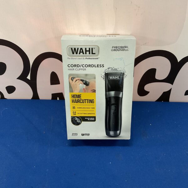 Cordless Wahl hair clipper for professional grooming and home use.