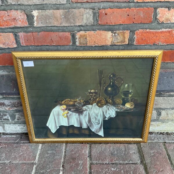 Dutch Golden Age breakfast still life print by Willem Claesz Hedo.