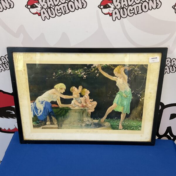 Vintage William Russell Flint print depicting women and children in a classical scene.
