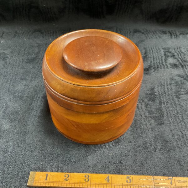 Vintage WW1 Aero Art tobacco pot made from British aircraft propeller wood.