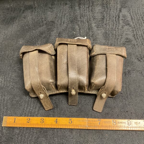 WWII German ammo pouch dated 1943, front view.