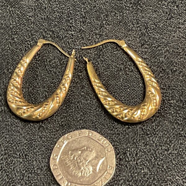 Classic 9ct gold hoop earrings, lightweight and elegant.