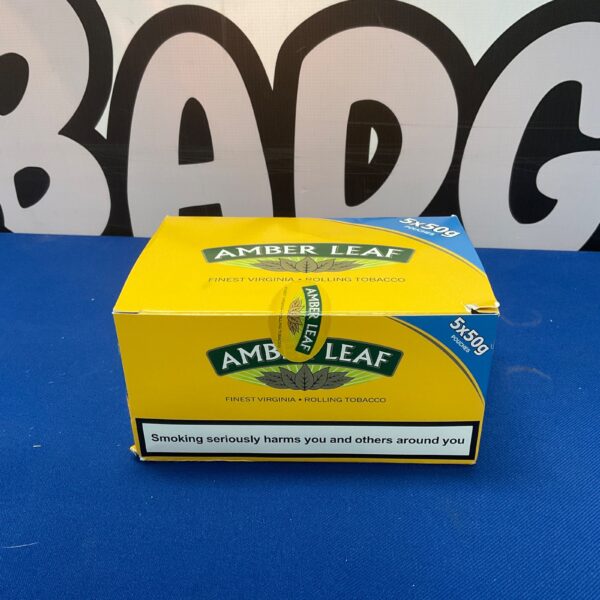 Five pouches of Amber Leaf rolling tobacco.