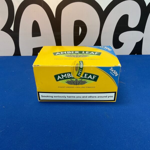 Five pouches of Amber Leaf rolling tobacco.