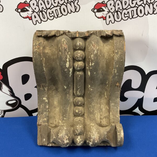 Antique 18th-century carved wooden capital for architectural restoration.
