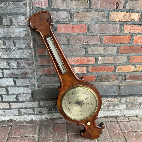 Antique walnut wall barometer by Casartelli of Liverpool for restoration.