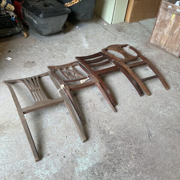 Four antique chair backs from the Wycombe Chair Museum collection.