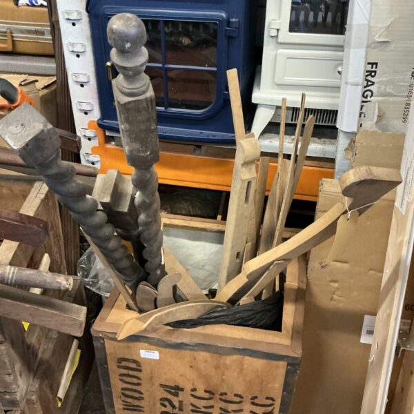 Antique furniture parts from Wycombe Museum, salvaged wood and legs.