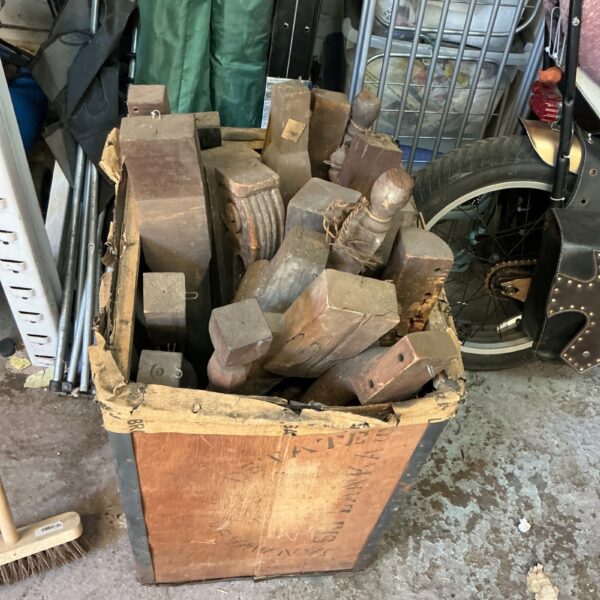Antique furniture parts from the Wycombe Museum collection, showing carved wood.