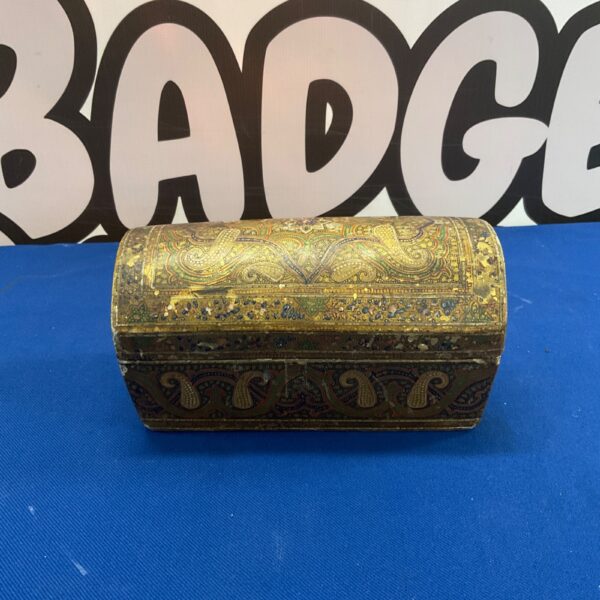 Intricate inlaid antique Kashmir box, a beautiful collectible item.