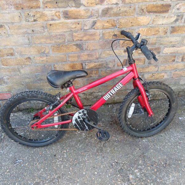 Red Apollo Outrage child’s bike, a classic kids bicycle.