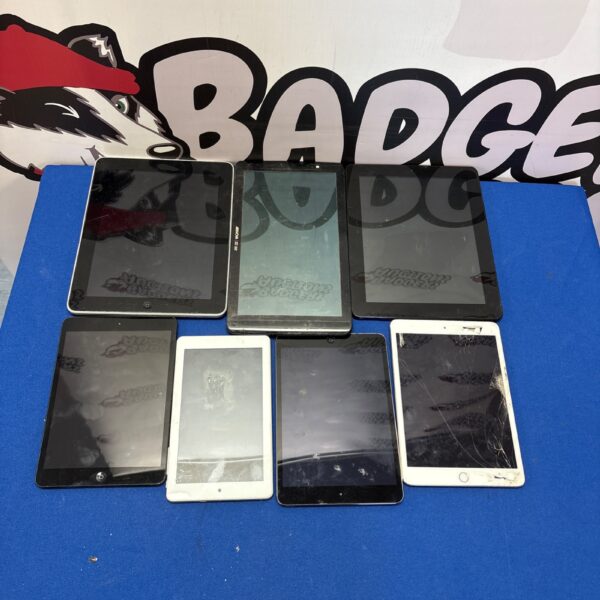 Lot of used Apple iPad tablets for sale.