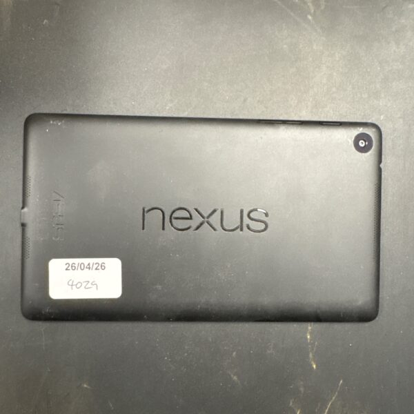 Front view of a black ASUS Nexus tablet.