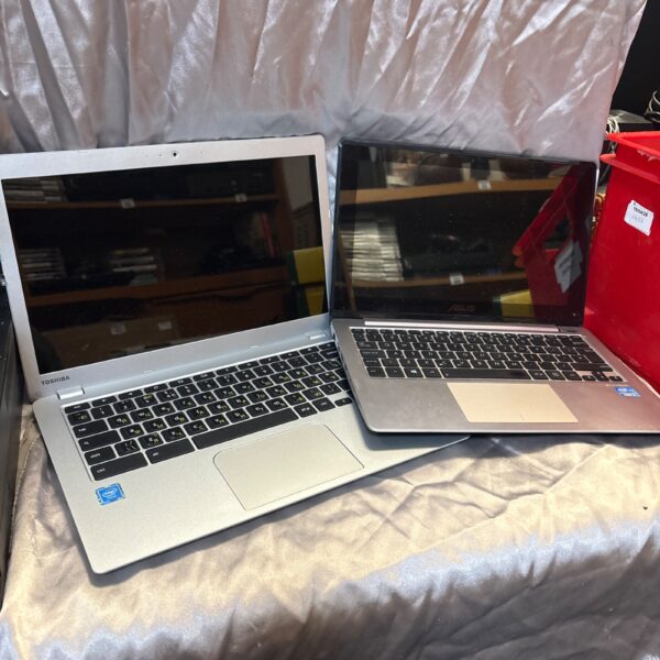 ASUS S200E laptop and Toshiba Chromebook CB30 bundle for sale.