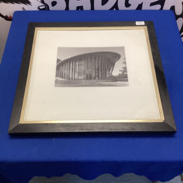 Framed photograph of Aylesbury Waterside Theatre, vintage theatre art.