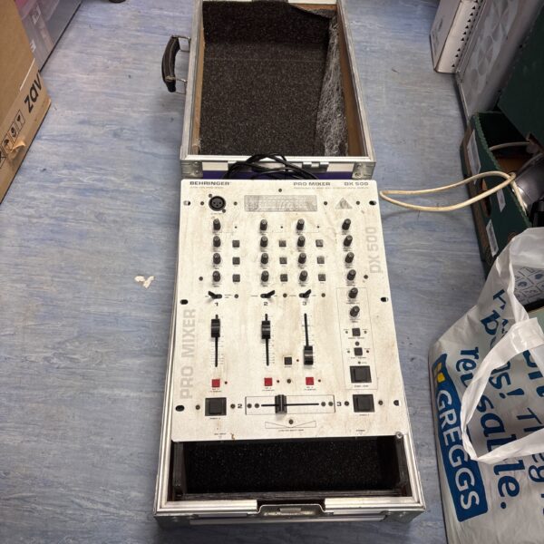 Used Behringer Pro Mixer DX500 audio mixer for DJs.