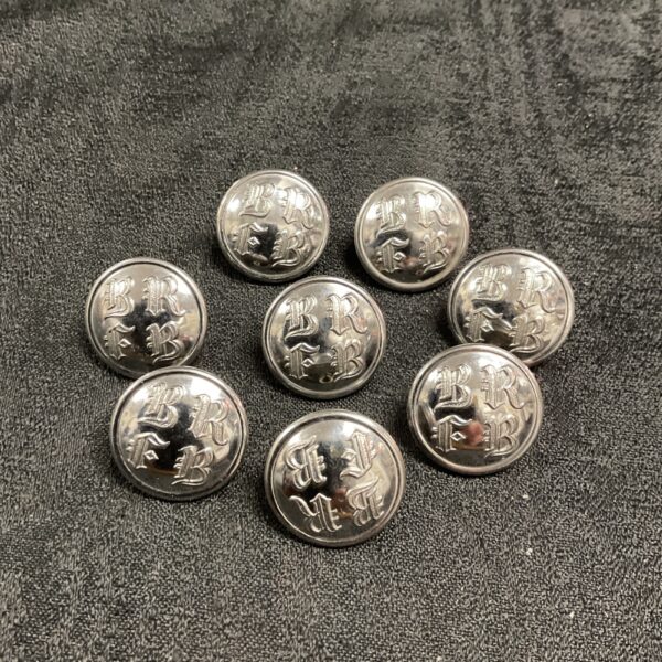 Vintage Berkshire and Reading Fire Brigade buttons, collectible uniform insignia.