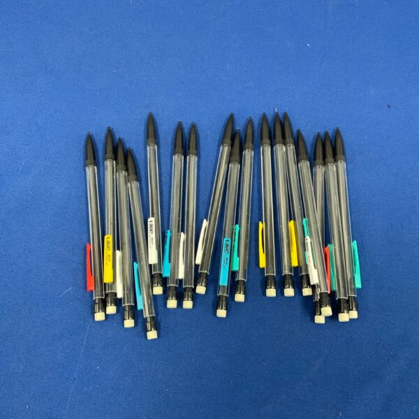 Lot of multiple BIC retractable pencils for writing and drawing.