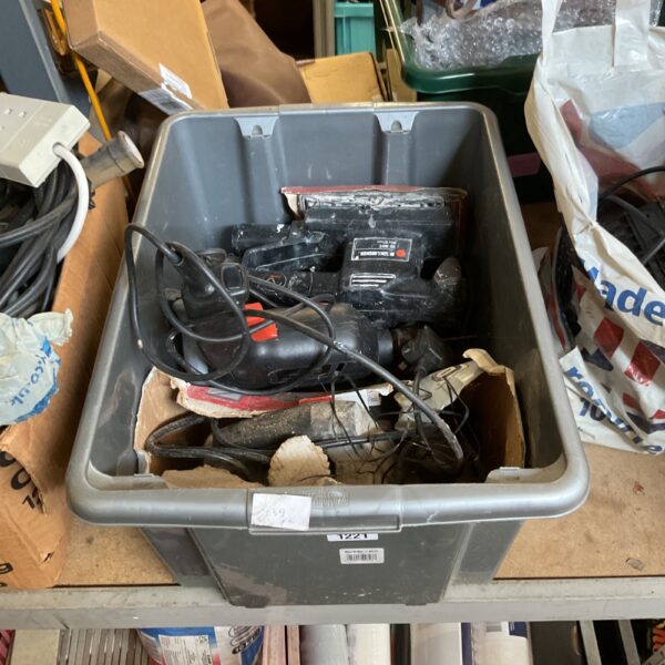 Mixed lot of vintage Black and Decker power tools, including a drill.