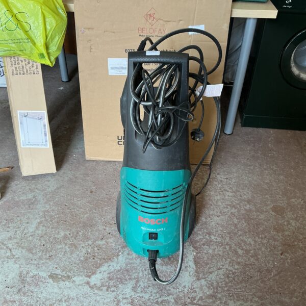 Used Bosch Aquatak 120i power washer for garden cleaning.