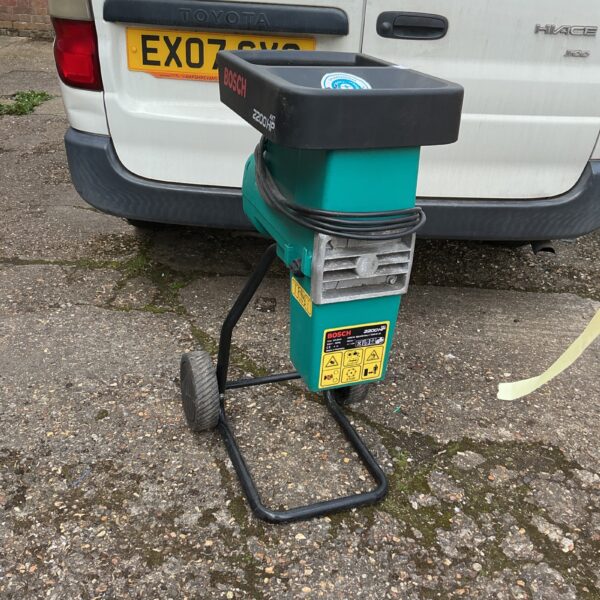 Used Bosch garden shredder for reducing garden waste.