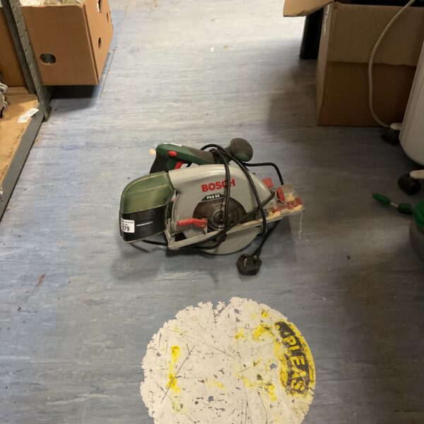 Vintage Bosch PKS 55 circular saw for wood cutting.