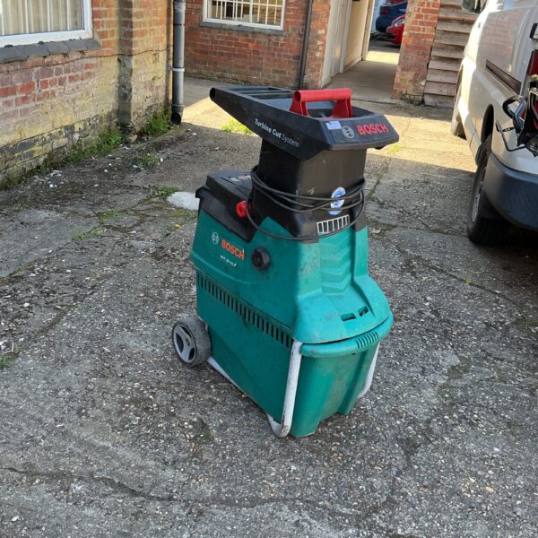 Used Bosch Turbine Cut Shredder for garden waste reduction.