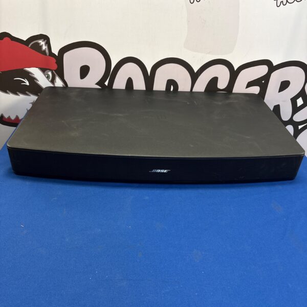 Black Bose Solo TV sound system for home theater audio.