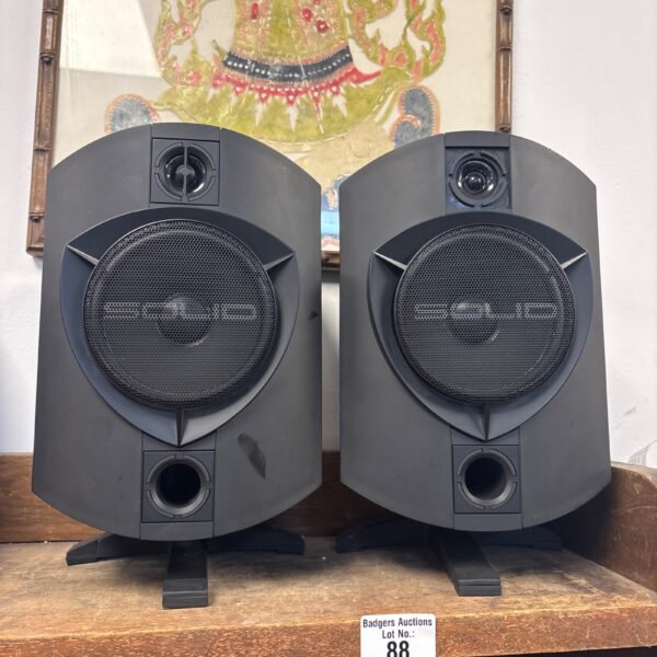 Pair of vintage Bowers & Wilkins Rock Solid monitor speakers.