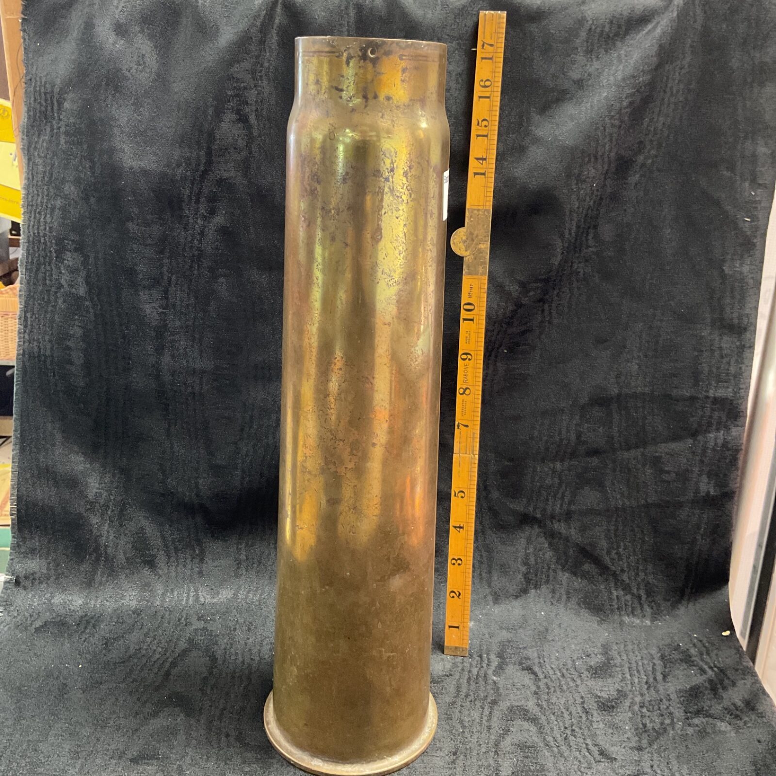 Large 1936 dated brass cannon shell – Badgers Auctions