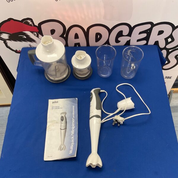 Vintage Braun Multiquick hand blender MR 5500 BC kitchen appliance.