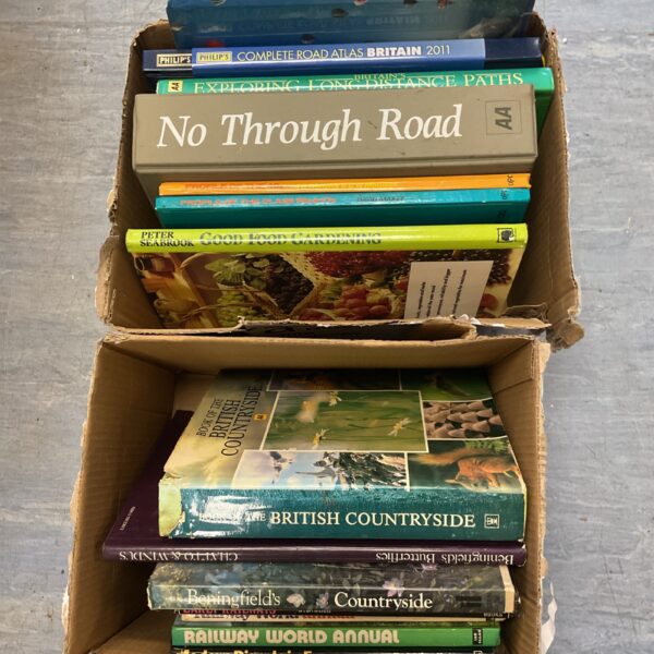 Vintage British countryside and gardening books in a lot.